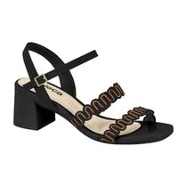 Sandália Feminina Moleca Salto Médio Bloco Tiras