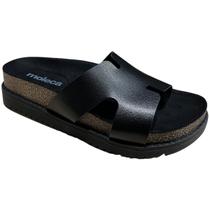 Sandália Feminina Moleca Slide Tira em H Tamanco Tratorado Plataforma Flatform Confortável