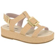 Sandália Feminina Napa Tresse Creme Moleca 5553.103 Sandália Feminina Napa Tresse Creme Moleca 5553.103