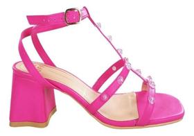 Sandália Feminina Offline Salto Bloco Conforto Festas