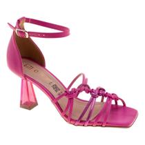 Sandalia Feminina Offline Salto Cristal Tiras Trançadastaça