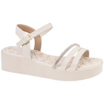 Sandália Feminina Ortopédica Anabela Plataforma Moderna Com Strass Macia Confortável Dia a Dia Via Angel 8501 Sandália Feminina Ortopédica Anabela Plataforma Moderna Com Strass Macia Confortável Dia a Dia Via Angel 8501