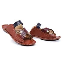 Sandalia Feminina Ortopedica Couro Rasteirinha Artesanal Confortável Cor Havana