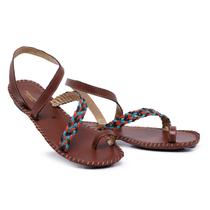 Sandalia Feminina Ortopedica Couro Rasteirinha Artesanal Confortável Cor Havana Sandalia Feminina Ortopedica Couro Rasteirinha Artesanal Confortável Cor Havana