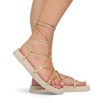 Sandália Feminina Papete Amarração Conforto Sandália Feminina Papete Amarração Conforto