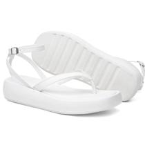 Sandália Feminina Papete Branco Plataforma Blogueira Estilosa Moda Sandália Feminina Papete Branco Plataforma Blogueira Estilosa Moda