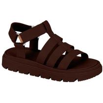 Sandália Feminina Papete Chocolate Moleca 5504.109 Sandália Feminina Papete Chocolate Moleca 5504.109