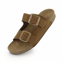 Sandália Feminina Papete Confort Couro Legitimo Burly Heads Leve Taupe Sandália Feminina Papete Confort Couro Legitimo Burly Heads Leve Taupe