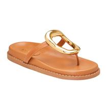 Sandália Feminina Papete Detalhe Dourado Confort Elegante Sandália Feminina Papete Detalhe Dourado Confort Elegante