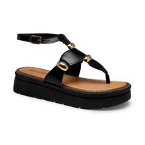 Sandalia Feminina Papete Flat Mississipi Aplique Tachas Moda Casual Tornozelo Ref: Mf991