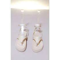 Sandália feminina papete flatform de amarrar de luxo