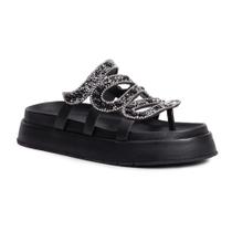 Sandália Feminina Papete Flatform Pedraria Strass Brilho Sandália Feminina Papete Flatform Pedraria Strass Brilho