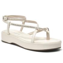 Sandália Feminina Papete Marfim Via Marte 182-013-01 Sandália Feminina Papete Marfim Via Marte 182-013-01