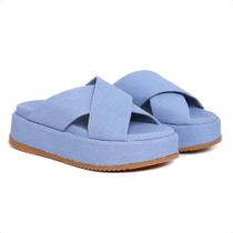 Sandália Feminina Papete Slide Tiras Moderna Casual Sandália Feminina Papete Slide Tiras Moderna Casual
