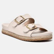 Sandália Feminina Papete Via Marte Palha Natural Calce Facil Sandália Feminina Papete Via Marte Palha Natural Calce Facil
