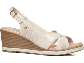 Sandália Feminina Pegada Anabela Slingback Couro 233953 Sandália Feminina Pegada Anabela Slingback Couro 233953