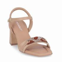 Sandália Feminina Piccadilly Salto Alto Bege Claro 626054-3