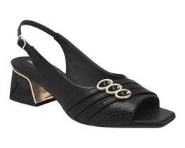 Sandália Feminina Piccadilly Salto Bloco Médio Sling Back