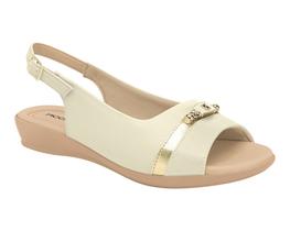 Sandália Feminina Piccadilly Sling Back Salto Anabela Baixo