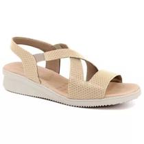 Sandalia feminina plataforma couro calce facil usaflex ae2034 Sandalia feminina plataforma couro calce facil usaflex ae2034