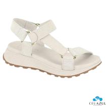 Sandalia Feminina Plataforma Moleca Tira Autocolante Conforto Macia Verão