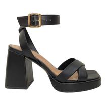 Sandália Feminina Plataforma Off Line Salto Médio Meia Pata