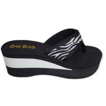 Sandália Feminina Plataforma Salto Alto Tamanco Anabela DuRio Confortável Ortopédica