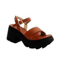 Sandália Feminina Plataforma Sola Macia Leve Tratorada Flatform