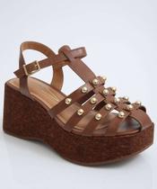 Sandália Feminina Plataforma Tiras Tachas Vizzano-11214 Sandália Feminina Plataforma Tiras Tachas Vizzano-11214