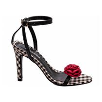 Sandália Feminina Preto Salto Fino 9,5cm 300-96A