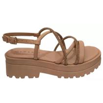 Sandalia feminina ramarim 2438203 flatform tratorada