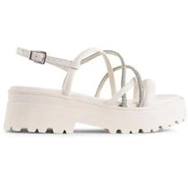 Sandalia feminina ramarim 2438203 flatform tratorada