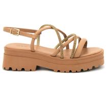 Sandalia Feminina Ramarim 2438203 Sola Alta Plataforma Flat