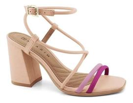Sandália Feminina Ramarim Gladiadora Salto Alto Bloco