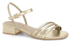 Sandália Feminina Ramarim Saltinho Baixo Três Tiras Elegante Festa Confortável