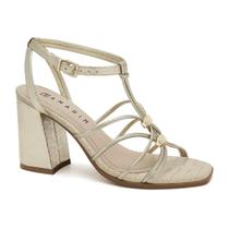 Sandália Feminina Ramarim Salto Bloco Tiras Ajuste