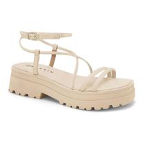 Sandália Feminina Ramarim Tratorada Tiras Creme 23-38202