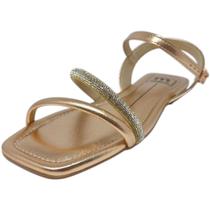 Sandalia Feminina Rasteira Brilho Casual Conforto Moleca