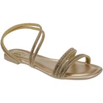 Sandália Feminina Rasteira com Brilho Manta de Strass Sofisticada 065-138 Sandália Feminina Rasteira com Brilho Manta de Strass Sofisticada 065-138