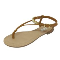 Sandalia Feminina Rasteira Couro Moda Macio Bottero - CARAMELO