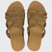 Sandália Feminina Rasteira Flat Plana Tiras Brilhantes Grendha Acolher 19082