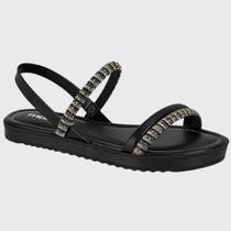 Sandália Feminina Rasteira Flat Plana Tiras Brilhantes Moleca 5413.1123.27640 Sandália Feminina Rasteira Flat Plana Tiras Brilhantes Moleca 5413.1123.27640