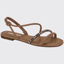 Sandália Feminina Rasteira Flat Plana Tiras Brilhantes Moleca 5435.543.27548