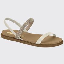Sandália Feminina Rasteira Flat Plana Tiras Brilhantes Moleca 5443.231.28273