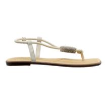 Sandália Feminina Rasteira Moleca 5498.204 Offwhite