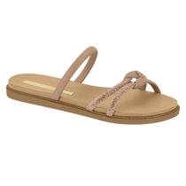 Sandália Feminina Rasteira Moleca Com Brilho 5443-232