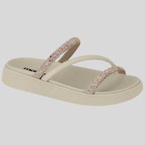 Sandália Feminina Rasteira Papete Tiras Stress Blrilho Moleca 5469.121.26528 Branco N 38 Sandália Feminina Rasteira Papete Tiras Stress Blrilho Moleca 5469.121.26528 Branco N 38