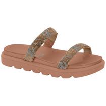 Sandália Feminina Rasteira Papete Tiras Stress Brilho Vizzano 6459.110.24698