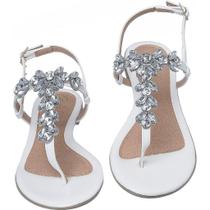 Sandália Feminina Rasteira Pedraria