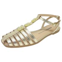 Sandália Feminina Rasteira Pescador Moderna Pedraria Dakota Sandália Feminina Rasteira Pescador Moderna Pedraria Dakota